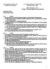 Đề thi học sinh giỏi thành phố môn Hóa học Lớp 11 - Năm học 2005-2006 - Sở giáo dục và đào tạo Đà Nẵng